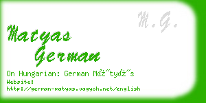 matyas german business card